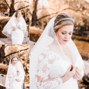 A bride poses for her wedding photography session
